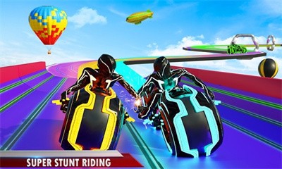 霓虹赛车坡道Light Bike Stunt截图11