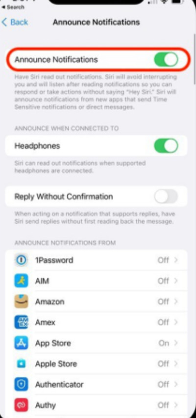 ios15开启Siri自动播报通知教程