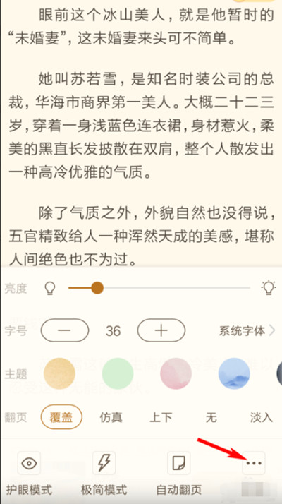 书旗小说怎么设置字间距