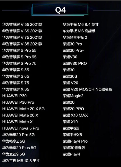 荣耀v30Pro和荣耀v30Pro+什么时候升级鸿蒙系统